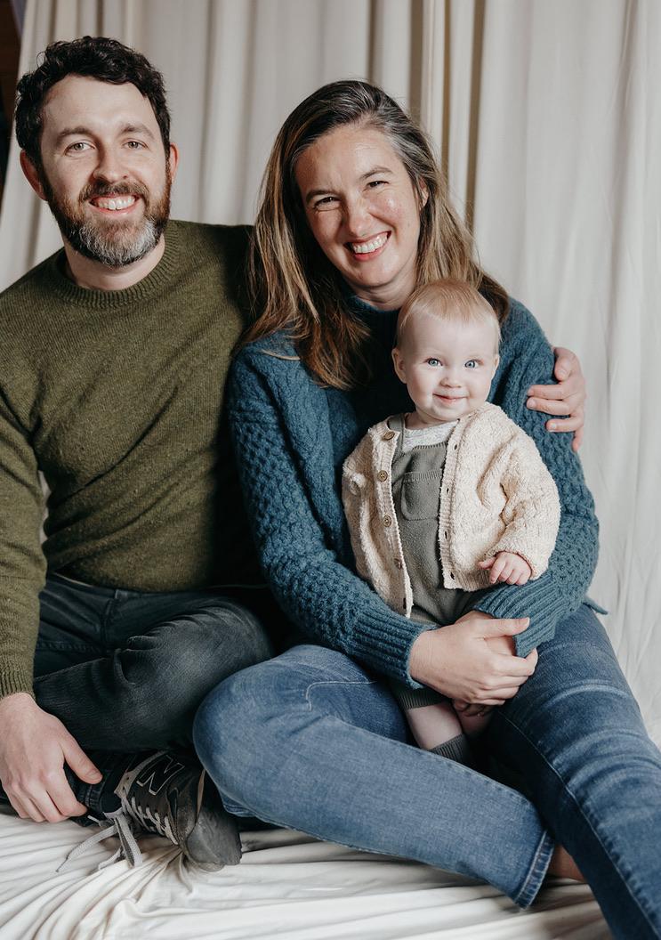 An earlier family portrait of Leon with his wife and daughter